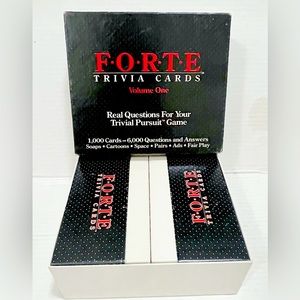 FORTE TRIVIA CARDS (Volume One) Real Questions For Your Trivial Pursuit Game